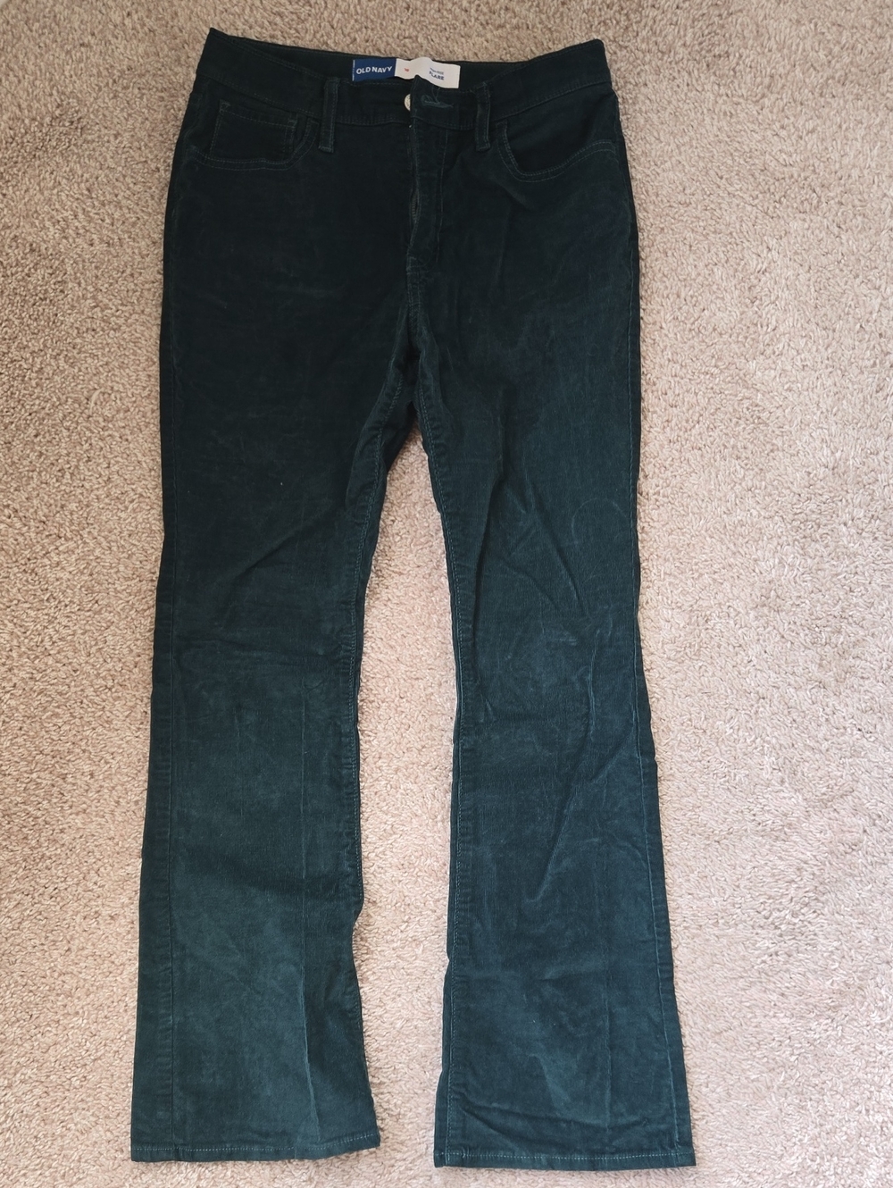Old Navy Dark Green Corduroy Flare Pants